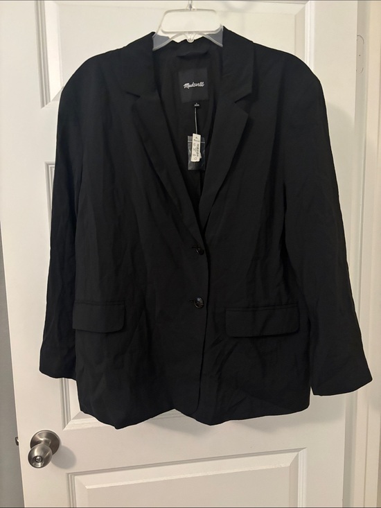 Madewell Jackets & Blazers - Madewell Black Relaxed Blazer SZ L relaxed fit drop shoulders two-button NWT
